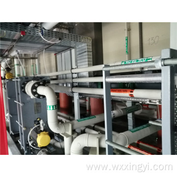 Plating line piping system air or wind supply